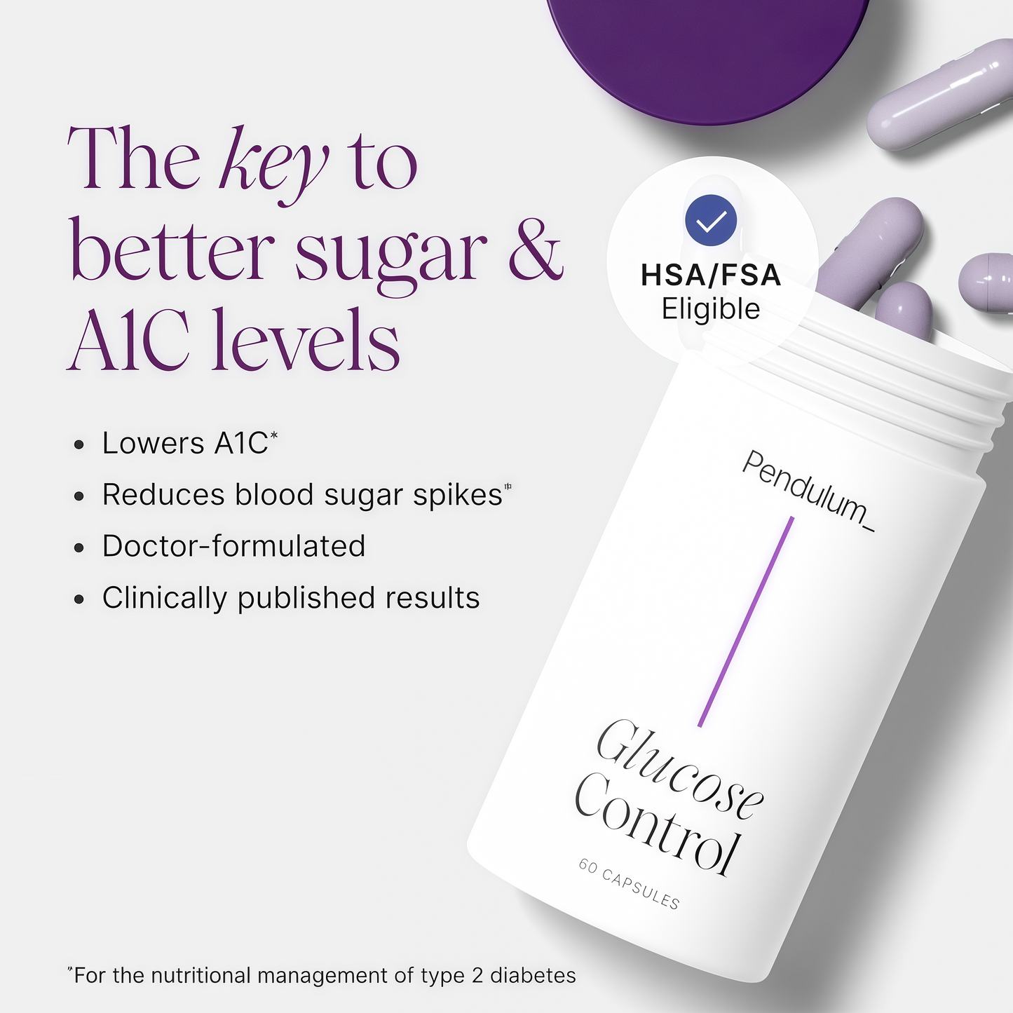 Pendulum Glucose Control Probiotic – Clinically Studied Blood Sugar & A1C Support Supplement with Targeted Probiotic Strains for Glucose Management, Gut Microbiome & Metabolic Health – Doctor-Formulated (90 Capsules, 1-Pack)