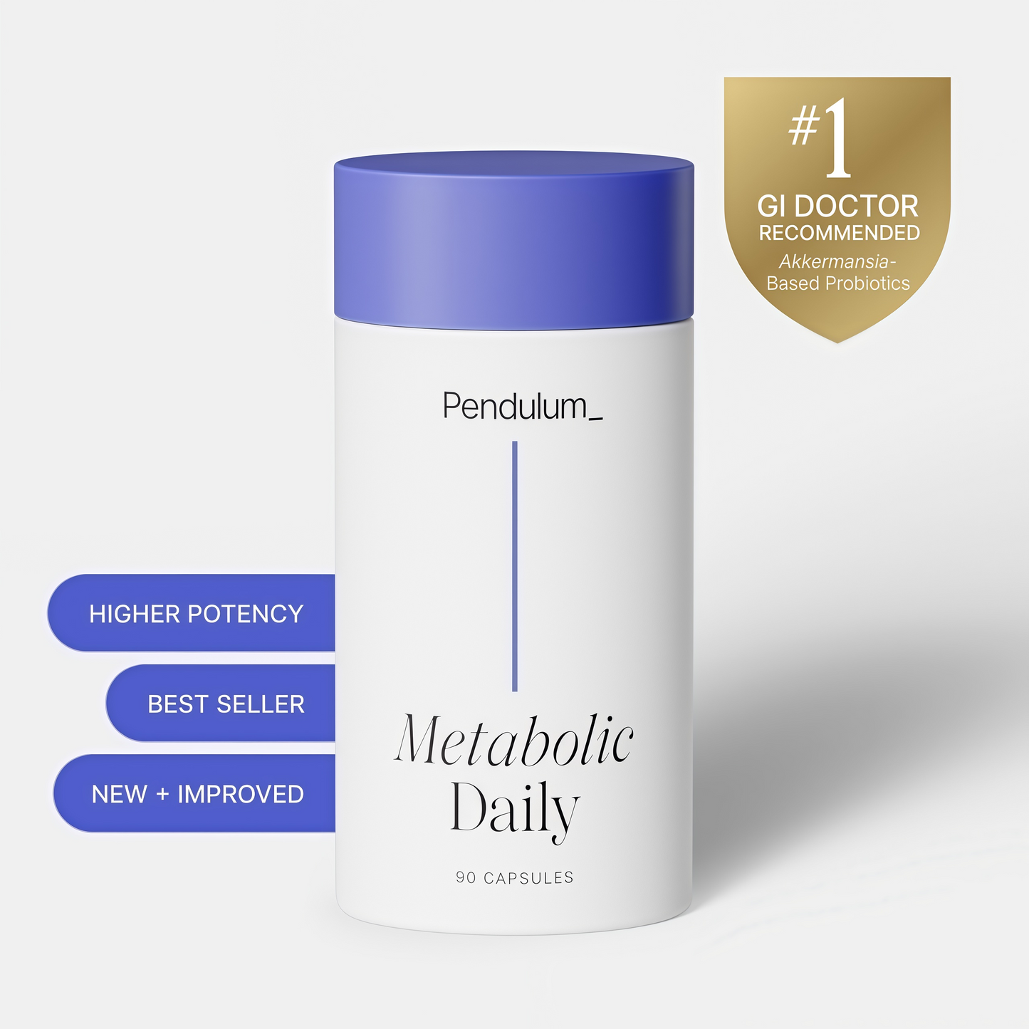 Pendulum Metabolic Daily - Multi-Strain Probiotic with Akkermansia muciniphila to Support Metabolism and Sustain Energy Levels - for Women and Men - 90 Capsules (1 Pack)