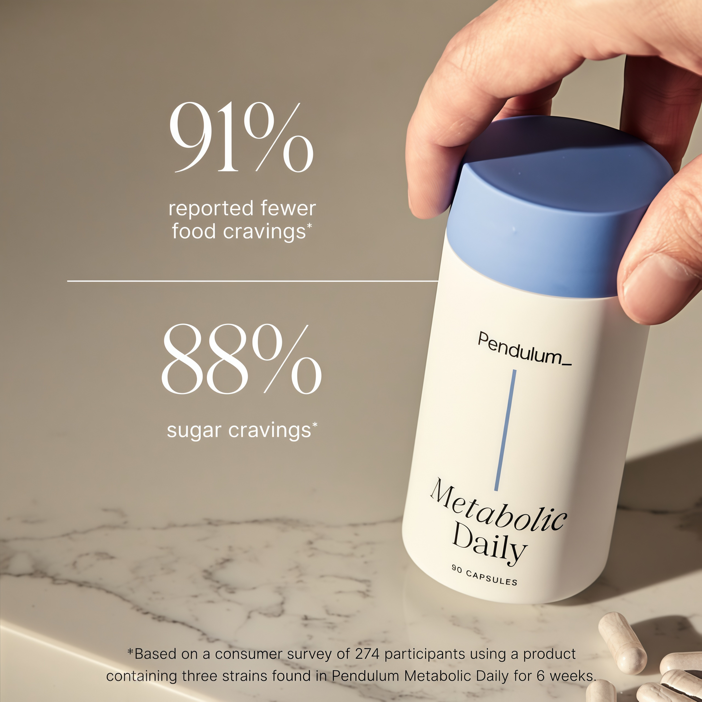 Pendulum Metabolic Daily - Multi-Strain Probiotic with Akkermansia muciniphila to Support Metabolism and Sustain Energy Levels - for Women and Men - 90 Capsules (1 Pack)